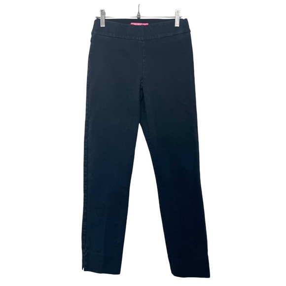 Lilly Pulitzer Midnight Navy Pull On Travel Stretch Cotton CasualPants Women’s 2 - Picture 10 of 13